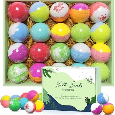 Bath Bombs for Women Gift Set, 20 Organic Bath Bombs with Essential Oil, Lavender Handmade SPA Bubble Bath Bombs for Relaxing, Gift for Her/Him,…