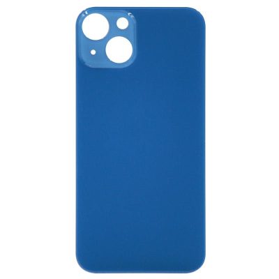 (Big Hole) Glass Back Cover for iPhone 13 (No Logo) (Blue)