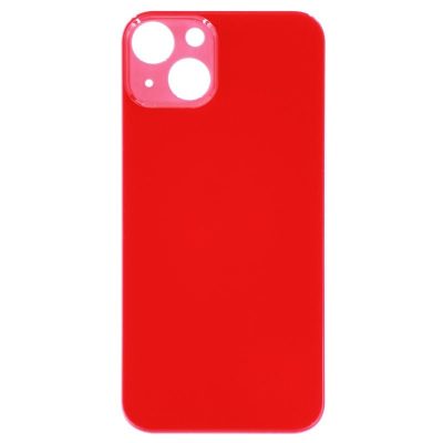 (Big Hole) Glass Back Cover for iPhone 13 (No Logo) (Red)