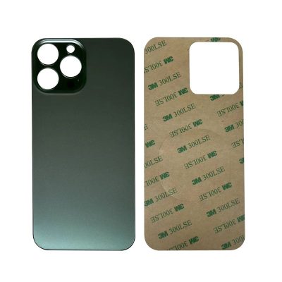 (Big Hole) Glass Back Cover for iPhone 13 Pro Max (No Logo) (Alpine Green)