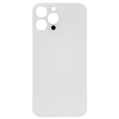 (Big Hole) Glass Back Cover for iPhone 13 Pro Max (No Logo) (Silver)