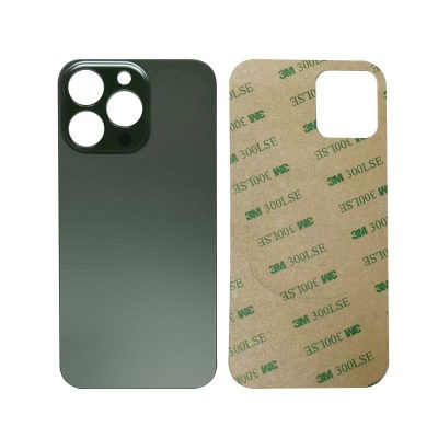 (Big Hole) Glass Back Cover for iPhone 13 Pro (No Logo) (Alpine Green)