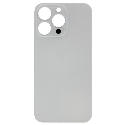 (Big Hole) Glass Back Cover for iPhone 13 Pro (No Logo) (Silver)