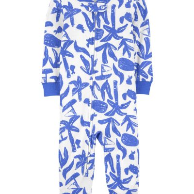 Blue Baby 1-Piece Ocean Print 100% Snug Fit Cotton Footless Pajamas | carters.com