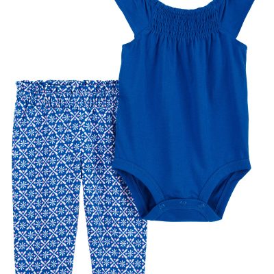 Blue Baby 2-Piece Smocked Bodysuit Pant Set | carters.com