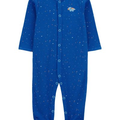 Blue Baby Dinosaur Snap-Up Thermal Sleep & Play Pajamas | carters.com