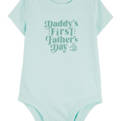 Blue Baby First Father’s Day Cotton Bodysuit | carters.com