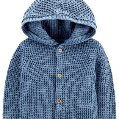 Blue Baby Hooded Cotton Cardigan | carters.com