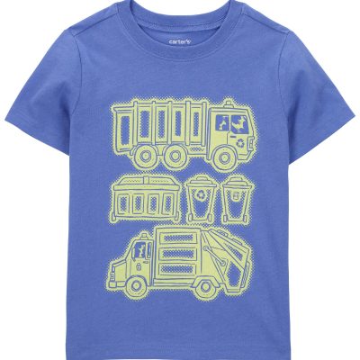 Blue Toddler Construction Truck Graphic Tee | carters.com