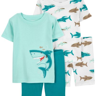 Blue/White Toddler 4-Piece Shark 100% Snug Fit Cotton Pajamas | carters.com