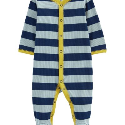 Blue/Yellow Baby Striped Snap-Up Cotton Blend Sleep & Play Pajamas | carters.com