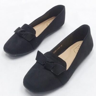 Bow Decor Square Toe Loafers