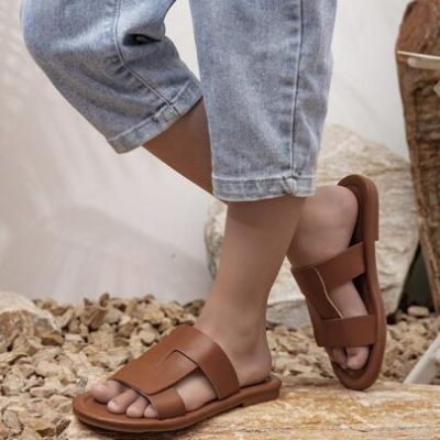 Boys” Brown Casual Classic Slippers