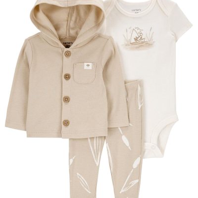 Brown/White Baby 3-Piece Little Cardigan Set | carters.com