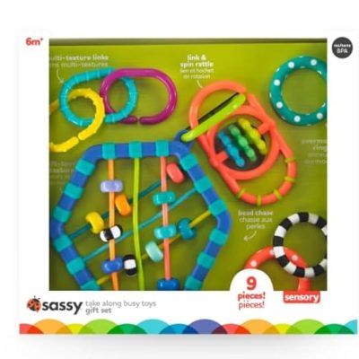Busy Bands Take Along, Teethe & Toys, Baby Toy, Activity Toy, Sensory Toy for Toddlers, Babies, and Infants