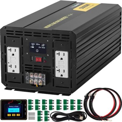 Car Power Converter 5000-Watt Modified Sine Wave Inverter DC 12-Volt to AC 110-Volt with LCD Display Remote Control