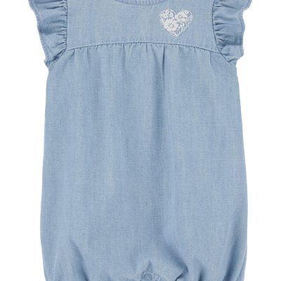 Chambray Baby Chambray Flutter Romper | carters.com