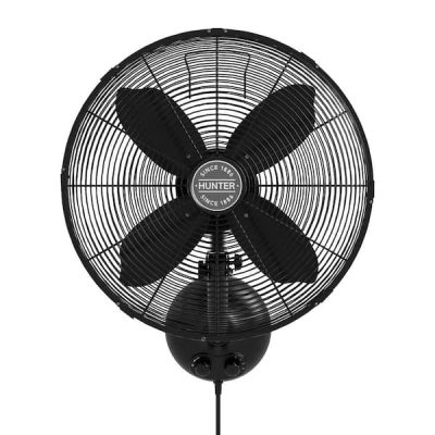 Classic 16 in. 3-Speed Wall Fan in Matte Black with Oscillation and Adjustable Head