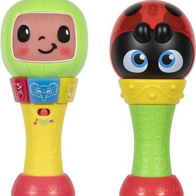 CoComelon Sing ‘n Play Maracas, 3 Play Modes – Plays 6 Fan Favorite Song Clips, Learn Animal Sounds and Colors – Lights Up – Two Maracas – Musical…