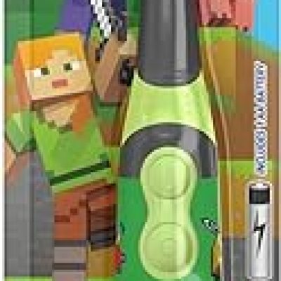 Colgate Kids Battery Powered Minecraft Toothbrush, Extra Soft Kids Battery Toothbrush with 1 AA Battery Included, Made for Ages 3 and Up, Features…