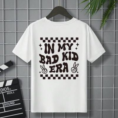 Comfortable Young Boy Short Sleeve Round Neck T-Shirt With Letter Print Children Clothing