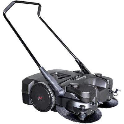 Commercial 30 in. Battery Powered Push Sweeper with Triple Power Brooms Electric Drive and Dust Suppression