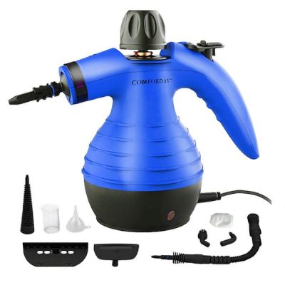 Commercial Handheld Pressurized Steam Cleaner with 9-Piece Accessories Corded (Blue)