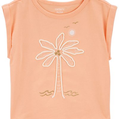 Coral Toddler Palm Tree Knit Tee | carters.com