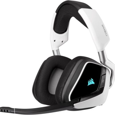 Corsair VOID RGB ELITE Wireless Gaming Headset – 7.1 Surround Sound – Discord Certified – iCUE Compatible – PC, Mac, PS5, PS4 – White