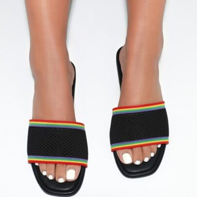 CUCCOO Quty Hollow Colorblock Slide Sandals