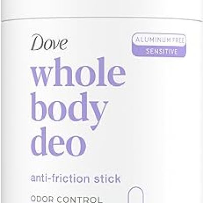 Dove Whole Body Deo Aluminum Free Anti-Friction Deodorant Stick Coconut + Vanilla for All Day Odor Control 2.6 oz