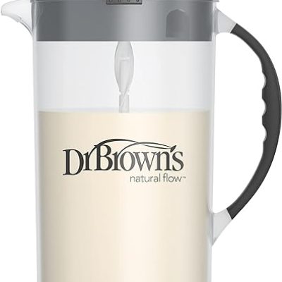 Dr. Brown’s Baby Formula Mixing Pitcher with Adjustable Stopper, Locking Lid, & No Drip Spout, 32oz, BPA Free, Black
