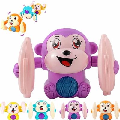 Early Infant Electric Flip and Head Monkey Toys, 2023 New Electric Musical Monkey Toy, Electric Flipping Dancing Toy Rolling Monkey, 360° Tumbling…