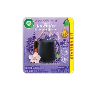 Essential Mist 0.67 oz. Lavender and Almond Blossom Automatic Air Freshener Diffuser with Refill