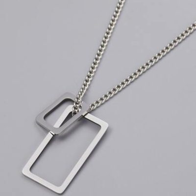 Fashionable and Popular Men Geometric Pendant Necklace Stainless Steel for Jewelry Gift and for a Stylish Look