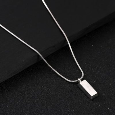 Fashionable and Popular Men Minimalist Pendant Necklace Stainless Steel Punk Hip Pop Style for Jewelry Gift and for a Stylish Look