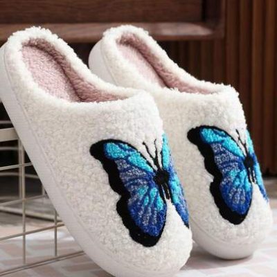 Fashionable Butterfly, Heart, Strawberry, Pineapple & Other Fruit Patterned Indoor Slippers For Comfort And Anti-Skid Usage In Daily Life
