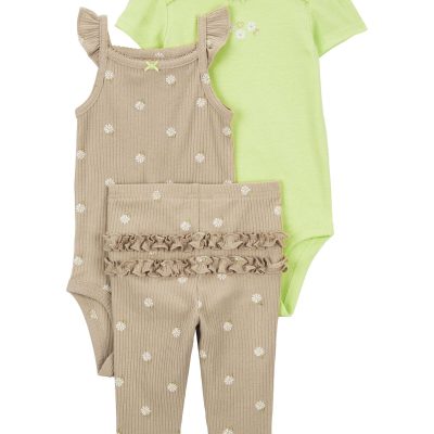 Floral Print Baby 3-Piece Little Bodysuit Set | carters.com