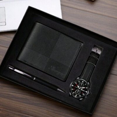 Gift Box Set Souvenir Festival Gift Men Leisure Fashion High-End Watch Wallet Pen Set Gift Party Present Gift