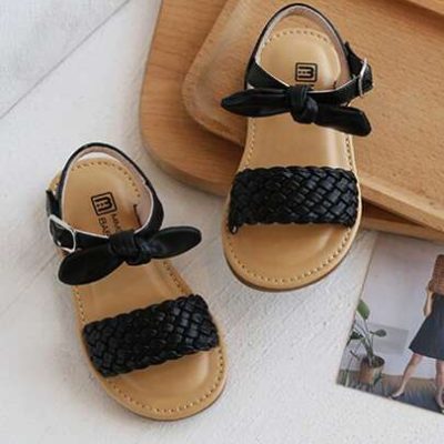 Girls Bow Detail Bow Sandals – Comfortable Flat Shoes For Girls In Summer