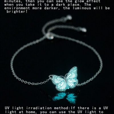 Glow In The Dark Butterfly Decor Chain Bracelet