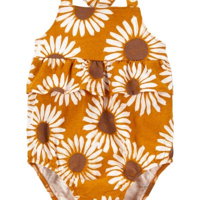 Gold Baby Sunflower Bubble Romper | carters.com