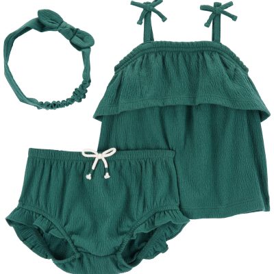 Green Baby 3-Piece Crinkle Jersey Outfit Set | carters.com