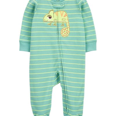 Green Baby Chameleon Zip-Up Cotton Sleep & Play Pajamas | carters.com