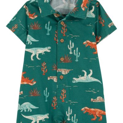 Green Baby Dinosaur Cotton Romper | carters.com