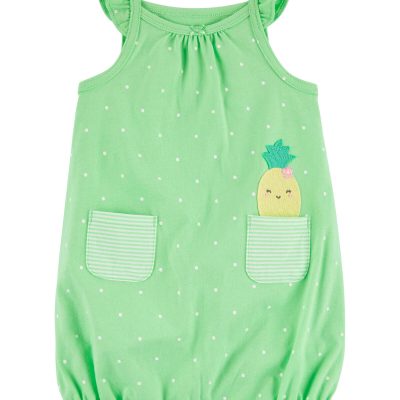 Green Baby Pineapple Cotton Romper | carters.com