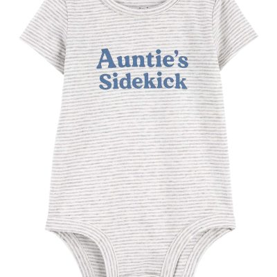 Grey Baby Auntie’s Sidekick Cotton Bodysuit | carters.com