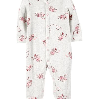 Grey Baby Ballet Snap-Up Cotton Blend Sleep & Play Pajamas | carters.com