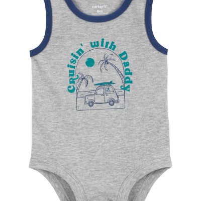 Grey Baby Daddy Sleeveless Bodysuit | carters.com