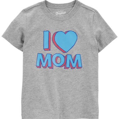 Grey Toddler I Love Mom Graphic Tee | carters.com